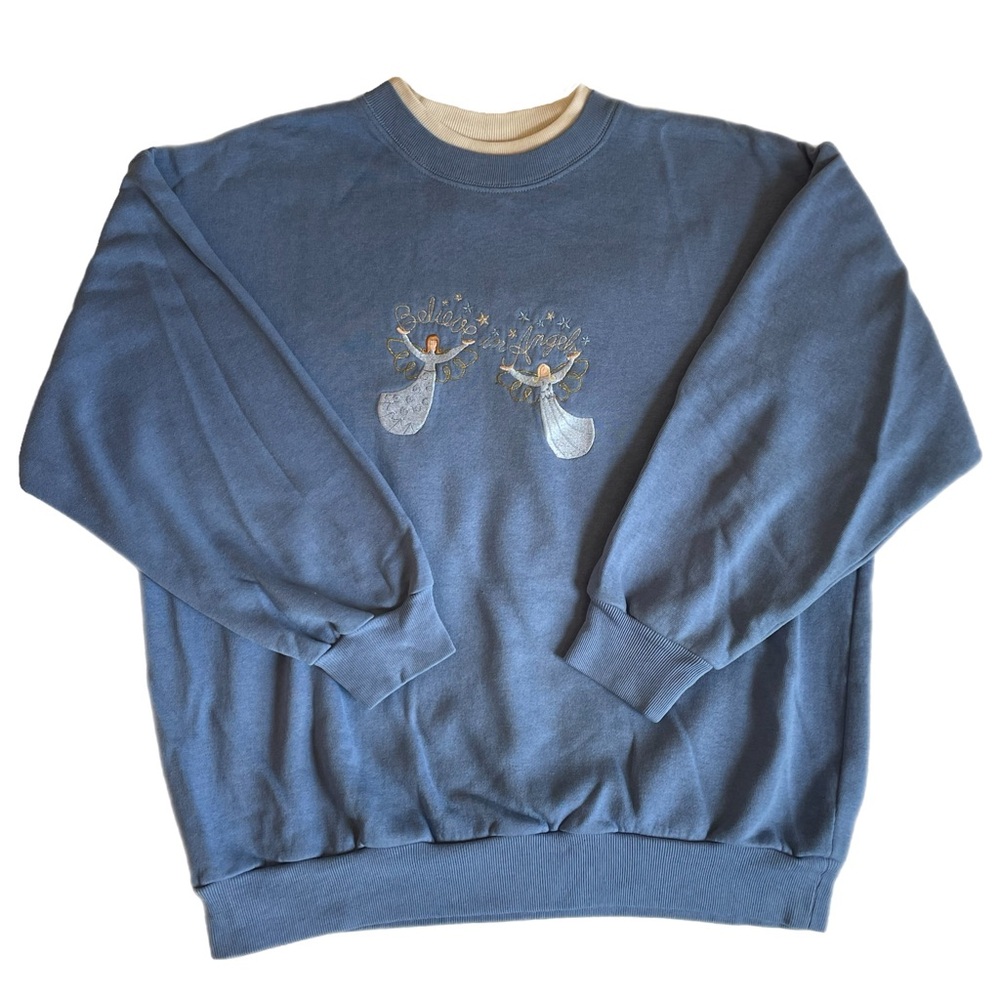 Vintage 1990s ‘Believe in Angels’ Embroidered Sweatshirt